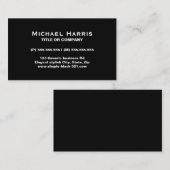 Moderne, einfache, elegante schwarze Visitenkarte (Vorne/Hinten)