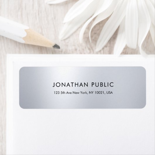 Moderne, einfache, elegante Silver Look Rücksendea (Insitu)