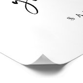 Moderne einfache elegante Skript-Hochzeitsfoto-Taf Poster (Ecke)