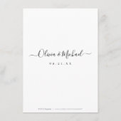 Moderne, einfache, elegante Skripthochzeit Begleitkarte (Rückseite)