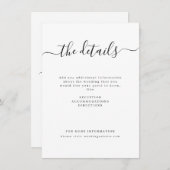 Moderne, einfache, elegante Skripthochzeit Begleitkarte (Vorne/Hinten)