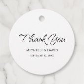 Moderne einfache, elegante SkriptWedding Vielen Da Geschenkanhänger (Vorderseite)