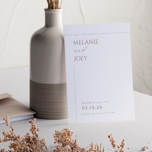 Moderne, einfache, elegante Typografie Save the Da Einladung