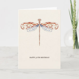 Moderne einfache elegante Vintage-Rosa-Kunst Libel Karte