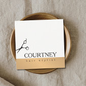 Moderne, einfache Elegante Weißes Imitat Quadratische Visitenkarte