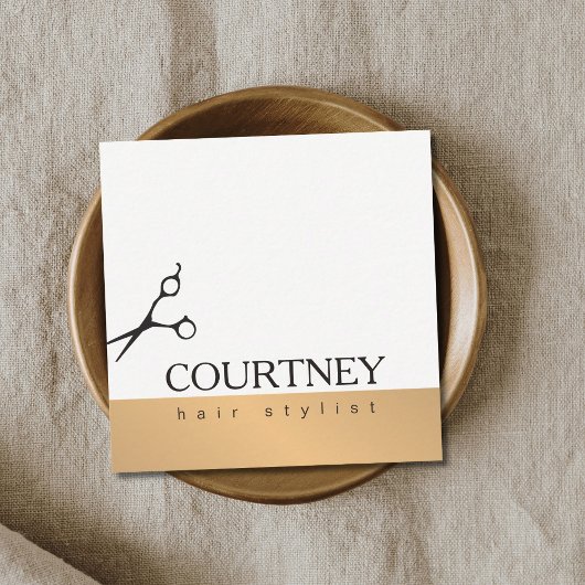 Moderne, einfache Elegante Weißes Imitat Quadratische Visitenkarte