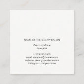 Moderne, einfache Elegante Weißes Imitat Quadratische Visitenkarte (Rückseite)