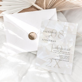 Moderne, einfache Elfenbeinhochzeit Einladung