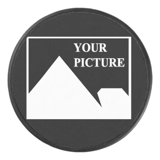 Moderne Einfache Erstellung eines eigenen Hochzeit Eishockey Puck (Vorderseite)