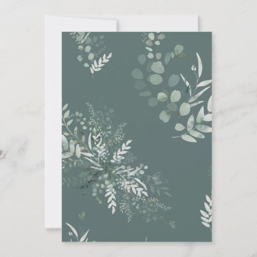 Moderne einfache Eucalyptus Greenery Baby Dusche Dankeskarte (Rückseite)