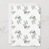 Moderne einfache Eukalyptus-Hochzeit Einladung (Rückseite)