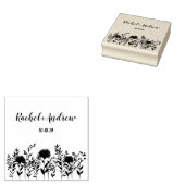 Moderne, einfache Extravagante Wildblumen & Twigs Gummistempel (Stempel)