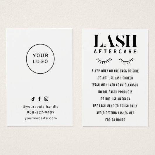 Moderne einfache Eyelash-Erweiterungen Lash Afterc (Vorne & Hinten)