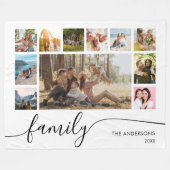 Moderne, einfache FamilienfotoCollage Fleecedecke (Vorderseite (Horizontal))