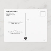 Moderne einfache Familienfotocollage glücklich übe Feiertagspostkarte (Rückseite)