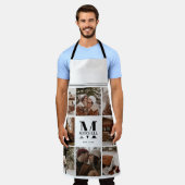 Moderne, einfache FamilienfotoCollage | Monogramm- Schürze (Getragen)