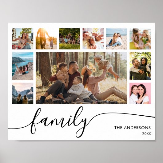 Moderne, einfache FamilienfotoCollage Poster (Vorne)