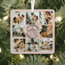 Moderne einfache Familienfotografie Collage Blush 