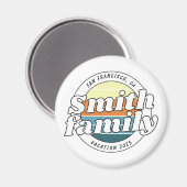 Moderne einfache farbenfrohe Familienferien Magnet (Vorderseite/Rückseite)