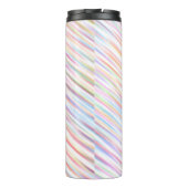 Moderne, einfache, farbenfrohe Streifen Muster Thermosbecher (Rückseite)