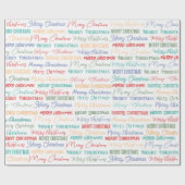 Moderne einfache farbenfrohe Typografie frohe Weih Geschenkpapier (Flach)