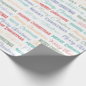 Moderne einfache farbenfrohe Typografie frohe Weih Geschenkpapier (Ecke)