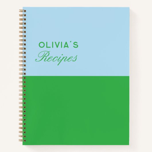 Moderne einfache Farbkombination Blau und Grüne Re Notizblock (Vorderseite)