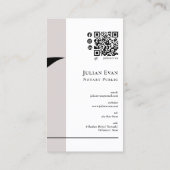 Moderne einfache Federnpfanne nib Beige Notar Öffe Visitenkarte (Rückseite)