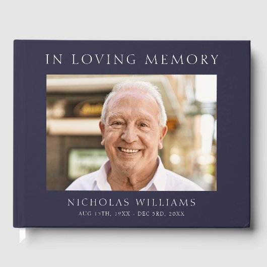 Moderne einfache Feier des Lebens Gästebuch (Vorderseite)