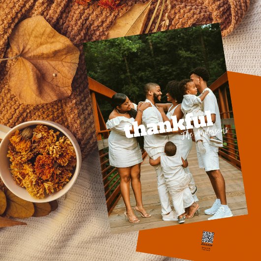 Moderne, einfache, fette Erntedank-Fotokarte Feiertagskarte