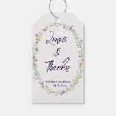 Moderne einfache Floral Boho Hochzeit Danke Geschenkanhänger (Vorderseite)