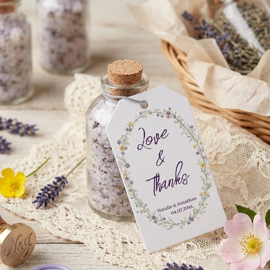 Moderne einfache Floral Boho Hochzeit Danke Geschenkanhänger