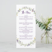 Moderne einfache florale Boho-Hochzeit Menükarte (Stehend Vorderseite)