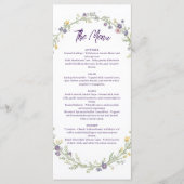 Moderne einfache florale Boho-Hochzeit Menükarte (Vorderseite)