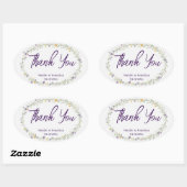 Moderne einfache florale Boho-Hochzeit Ovaler Aufkleber (Blatt)