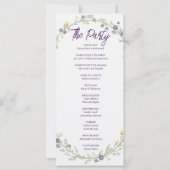 Moderne einfache florale Boho-Hochzeitsprogramm (Rückseite)