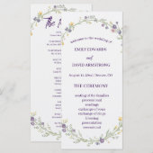 Moderne einfache florale Boho-Hochzeitsprogramm (Vorne/Hinten)