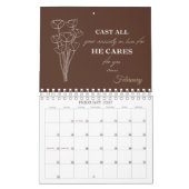 Moderne einfache florale christliche kalender (Feb 2027)