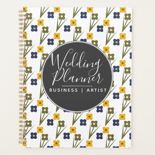 Moderne einfache florale Hochzeit Planer (Vorderseite)