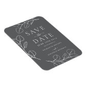 Moderne einfache Foliage Gray Wedding Magnet (Rechte Seite)
