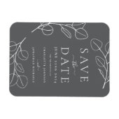 Moderne einfache Foliage Gray Wedding Magnet (Horizontal)