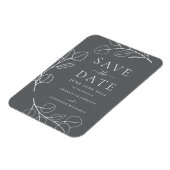 Moderne einfache Foliage Gray Wedding Magnet (Linke Seite)