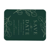 Moderne einfache Foliage Grüne Hochzeit Magnet (Horizontal)