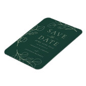 Moderne einfache Foliage Grüne Hochzeit Magnet (Linke Seite)