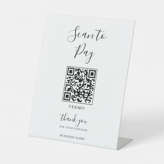 Moderne einfache formale QR-Prüfung Sockelschild (Vorderseite)