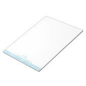 Moderne, einfache formblaue 3 Monogramm Wave Borde Notizblock (angewinkelt)