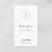 Moderne einfache formelle Kalligraphie Schwarze Pr Visitenkarte (Rückseite)