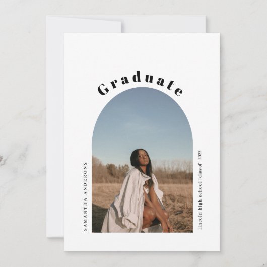 Moderne Einfache Foto Arch Graduate Einladung (Vorderseite)