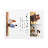 Moderne, einfache Foto-Collage Wedding speichern d Magnet (Horizontal)