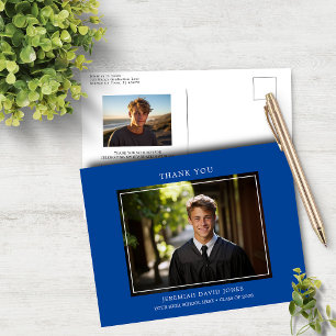 Moderne einfache Foto Danke zum Abschluss Postkarte